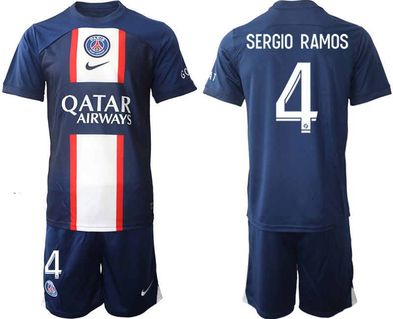 Men 2022-2023 Club Paris St German home blue #4 Soccer Jerseys